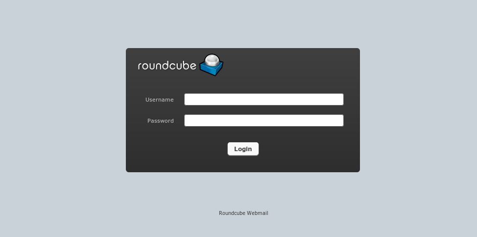 Roundcube webmail login screen.